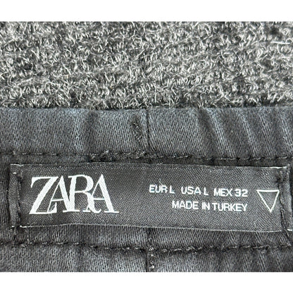 Zara Man Black Tapered Joggers Side Piping Drawstring Waist Mens Size L MEX 32 by Zara