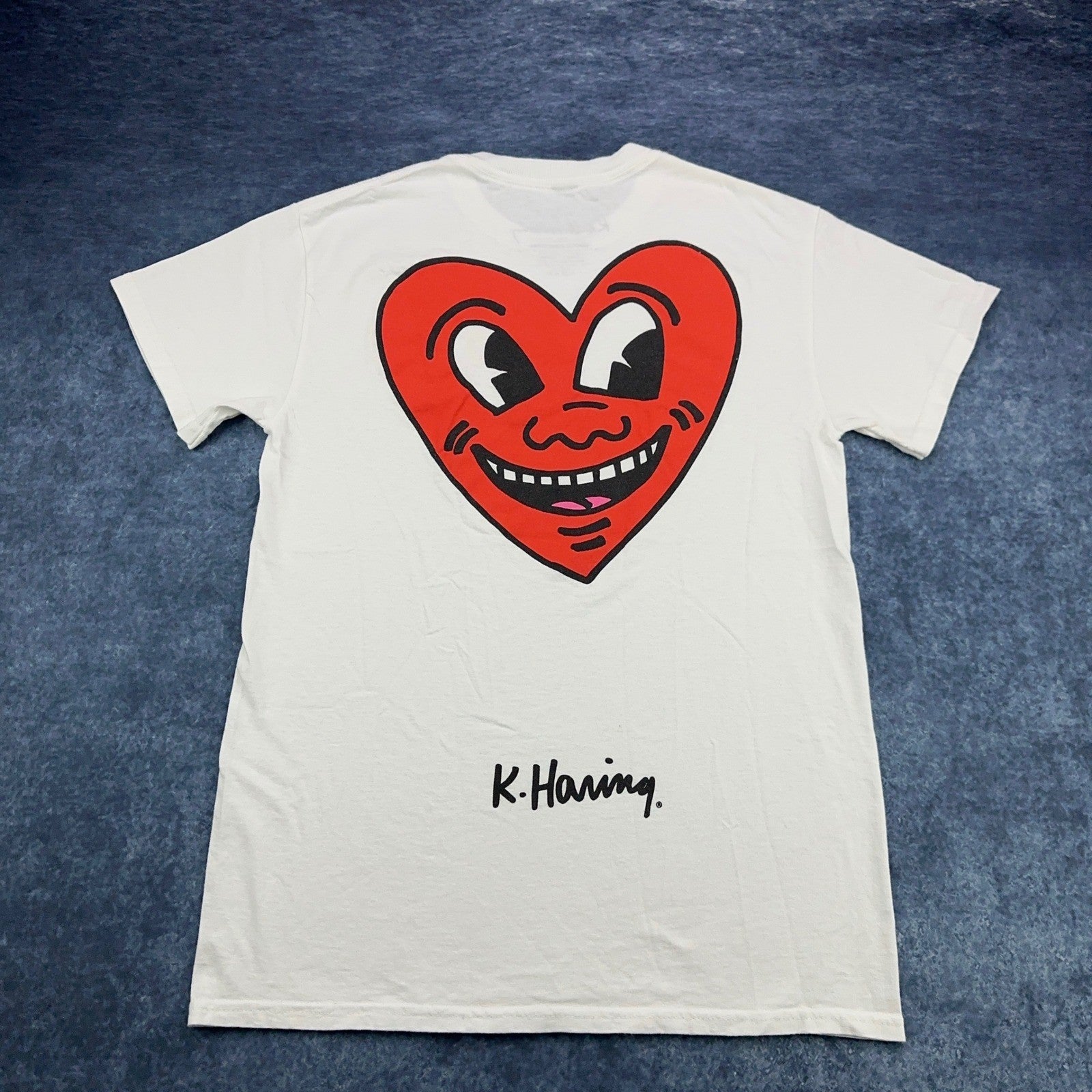 Keith Haring Graphic Tee - Smiling Heart White by Keith Haring