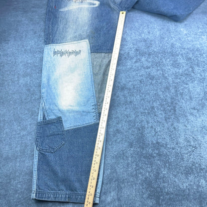 Vintage FUBU The Collection Patchwork Baggy Jeans Mens 34x34 Blue Streetwear 90s by FUBU