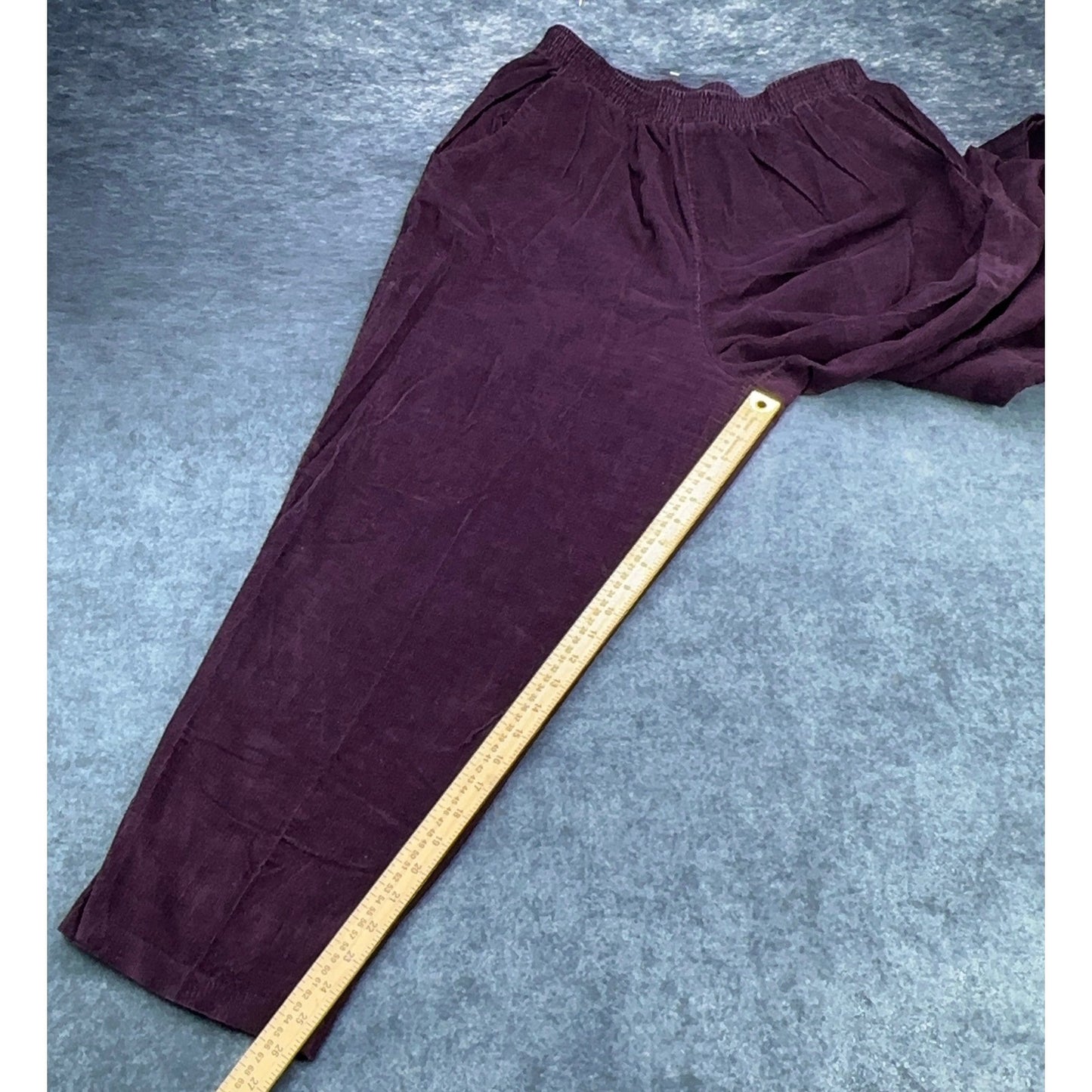 Briggs New York Womens 18W Corduroy Pants Plum Purple Elastic Waist Cotton 100% by Briggs New York