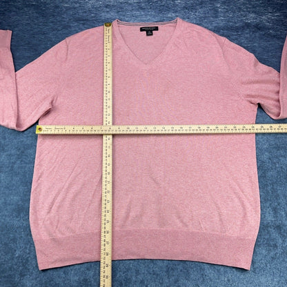 Banana Republic Mens XL Salmon Pink Silk Cotton Cashmere V-Neck Sweater by Banana Republic