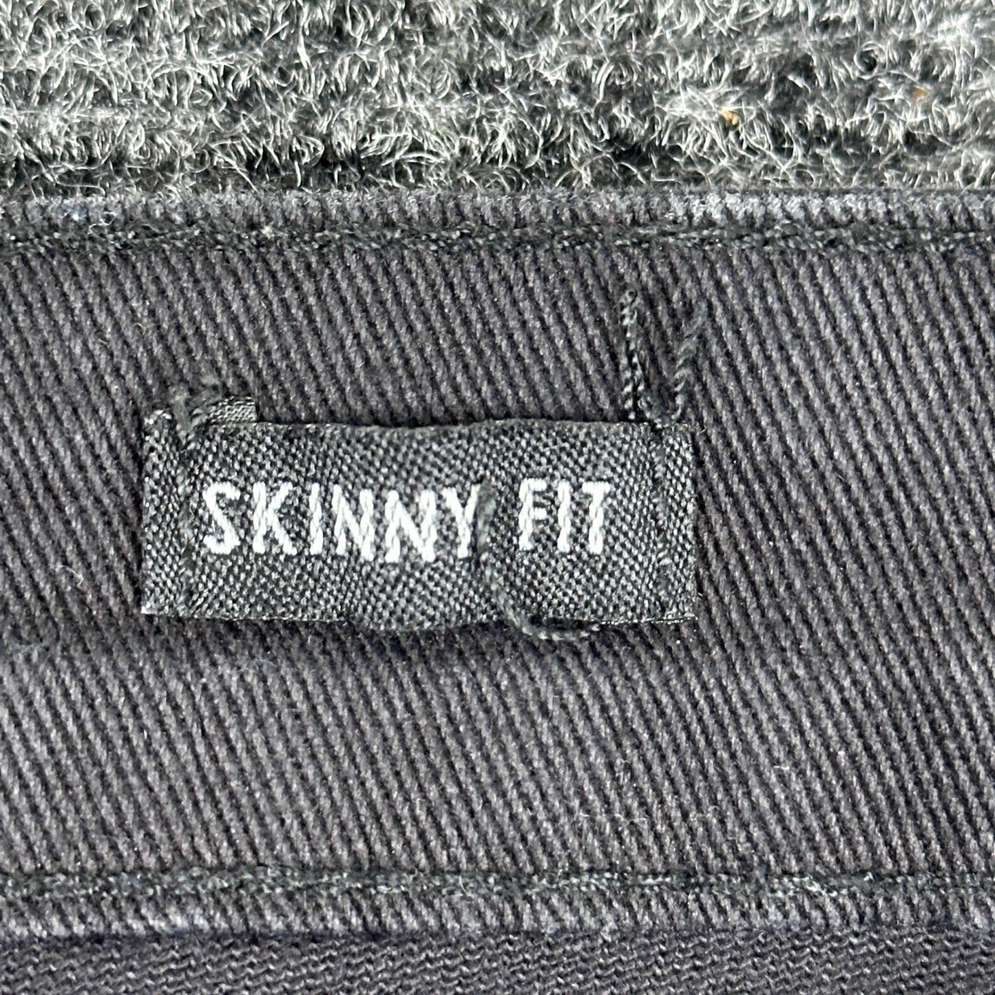 Waimea Mens Skinny Fit Jeans Black Faded Knee Zipper Denim Pants Size 36 by Waimea