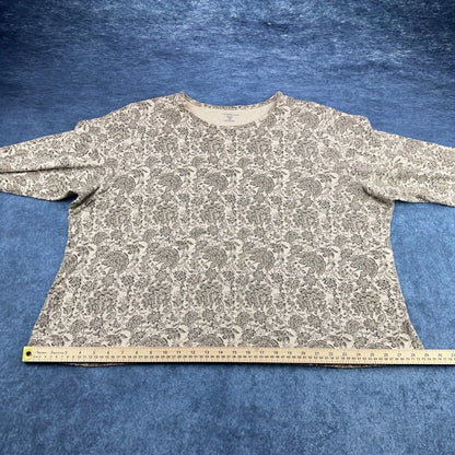 Croft & Barrow Womens 3X Pima Cotton Floral Paisley Crewneck Top Tan Brown by Croft & Barrow