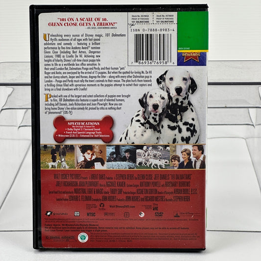 Disney 101 Dalmatians DVD Glenn Close Live Action Family Comedy Widescreen G by Buysaavy