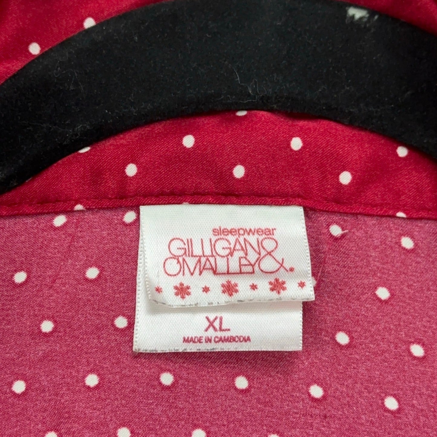 Gilligan O'Malley Womens XL Red Polka Dot Satin Pajama Set Button Up Wide Leg by Gilligan & O'Malley