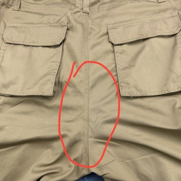 Roadblock Mens Cargo Shorts Khaki Tan Size 36 Multi Pocket Utility Casual Cotton by Roadblock