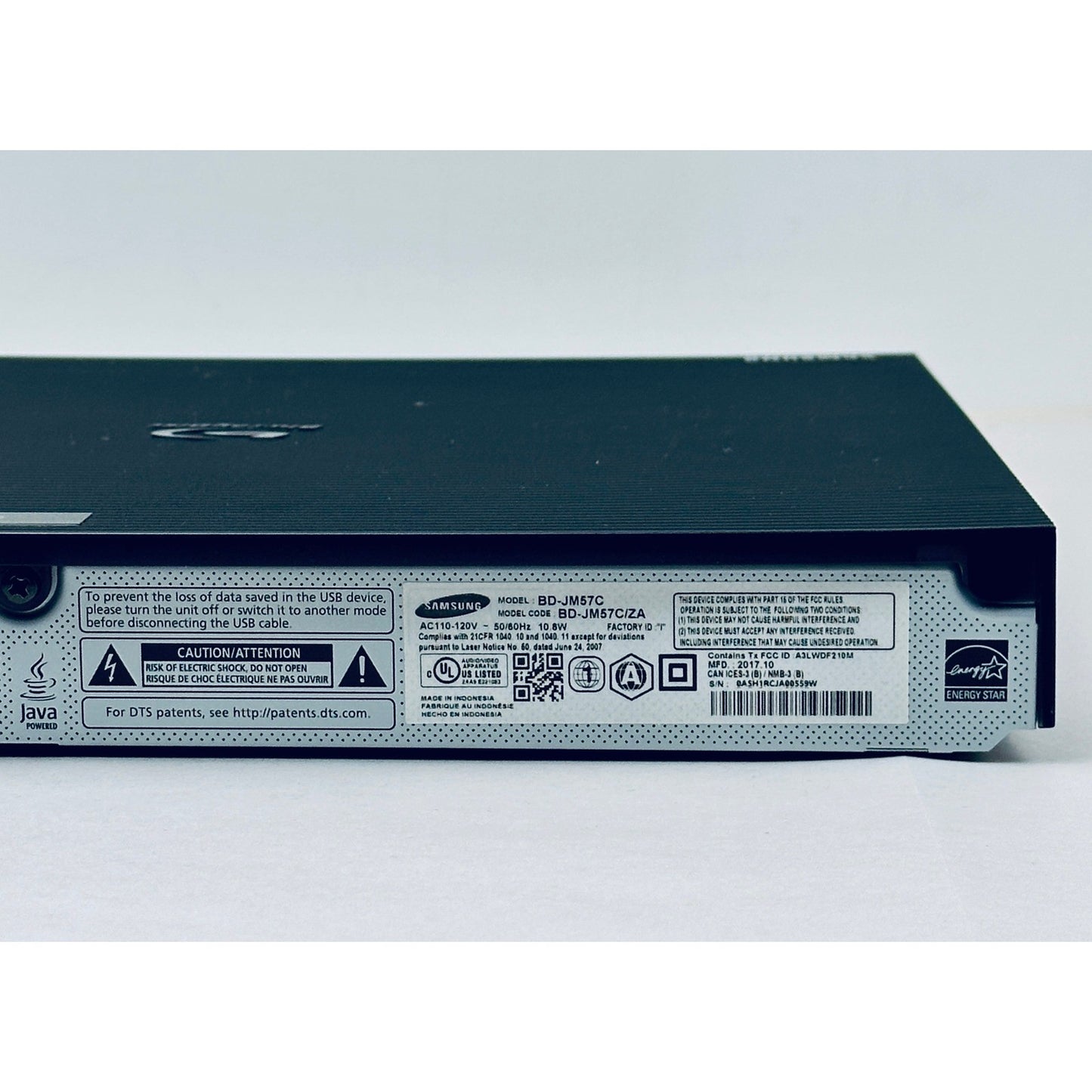 Samsung BD-JM57C Blu-ray DVD Player 1080p Smart Wireless LAN Tested No Remote by Samsung