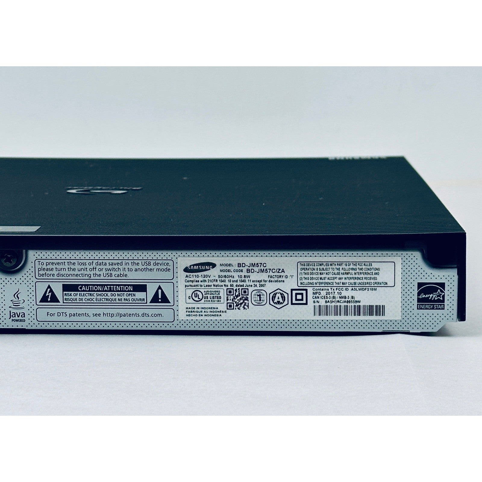 Samsung BD-JM57C Blu-ray DVD Player 1080p Smart Wireless LAN Tested No Remote by Samsung