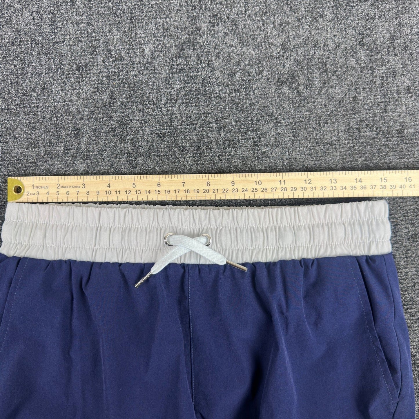 Maniere De Voir Mens Swim Trunks Navy Blue White Stripe Mesh Lined Size L by Maniere De Voir