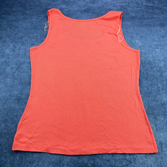 Mix & Co Women Plus Size 3X Coral Orange Ribbed Scoop Neck Tank Top Sleeveless by Mix & Co.