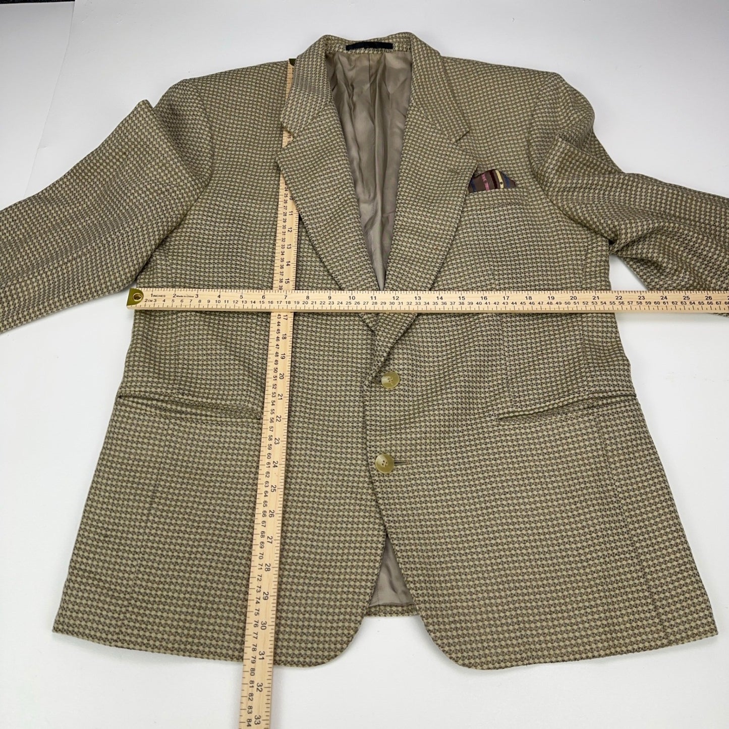Manci by Mancillas Mens Vintage Micro Check Blazer Sport Coat Brown Tan 42R by Manci by Mancillas