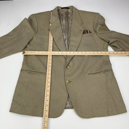 Manci by Mancillas Mens Vintage Micro Check Blazer Sport Coat Brown Tan 42R by Manci by Mancillas