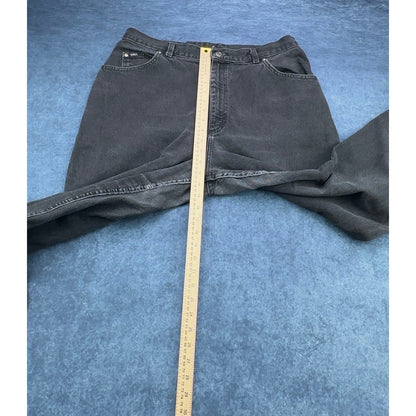 Lee Vintage 90s High Waisted Mom Jeans Faded Black Tapered Leg 18W Med USA Made by Lee