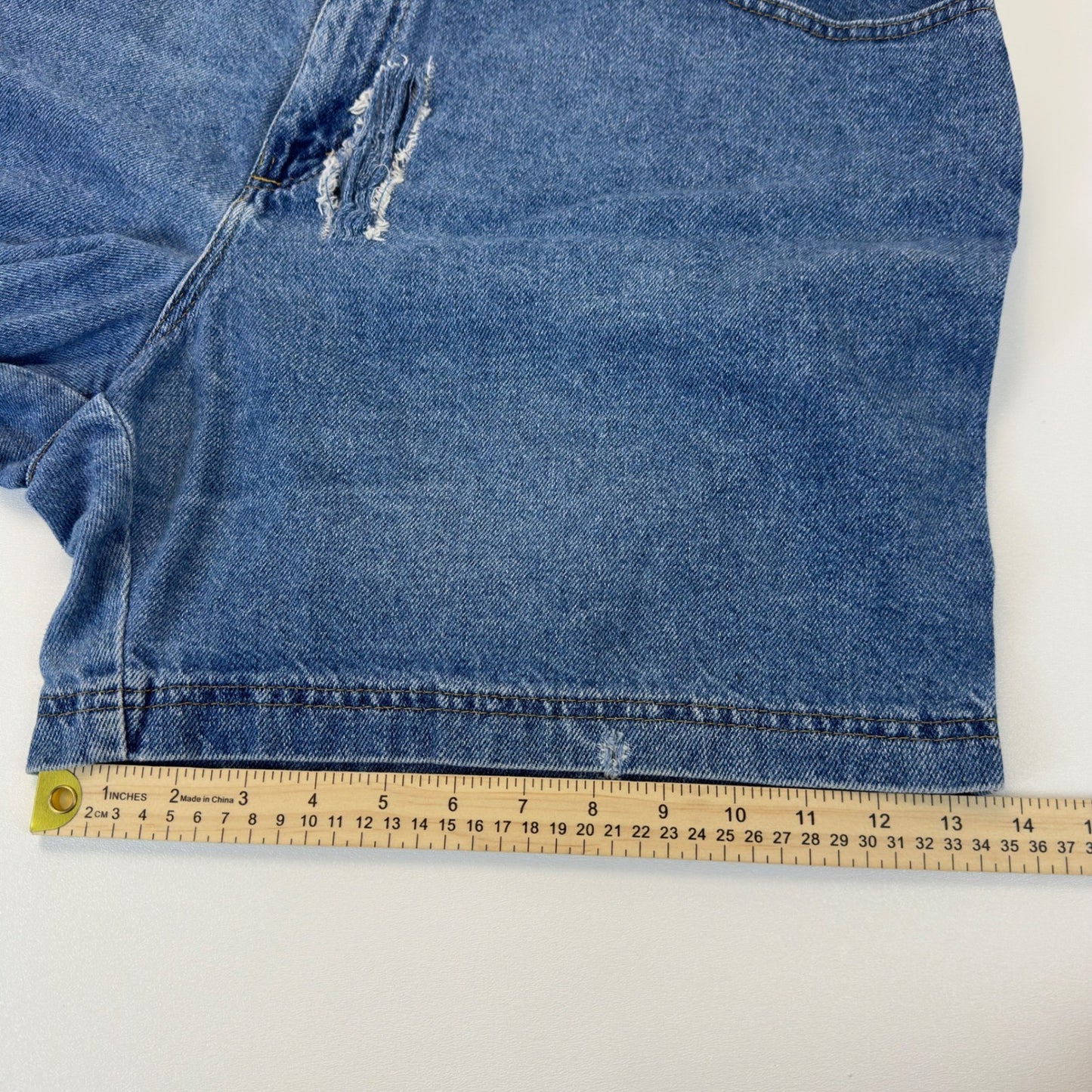Riders by Lee Vintage Denim Shorts Medium Wash High Rise 18W M Distressed by Riders by Lee