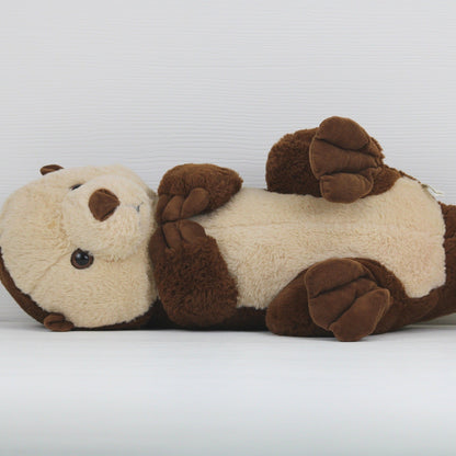 Sea Otter Plush Stuffed Animal Brown Tan Marine Life Floating Pose Toy 15 Inch by Unbranded