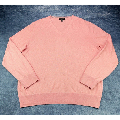 Banana Republic Mens XL Salmon Pink Silk Cotton Cashmere V-Neck Sweater by Banana Republic