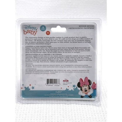 Disney Baby Minnie Mouse Orthodontic Pacifiers 4 Pack FD50901 Pink Multi by Unbranded