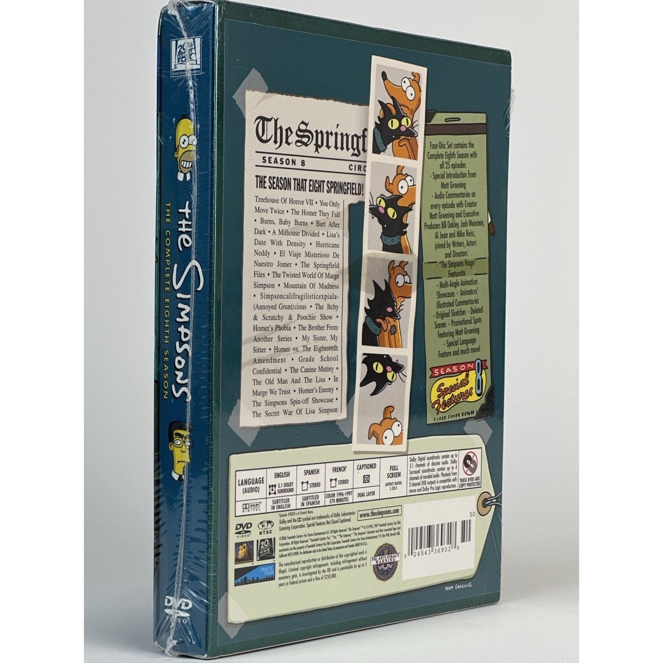 The Simpsons Complete Eighth Season DVD Collector's Edition Sealed by Buysaavy
