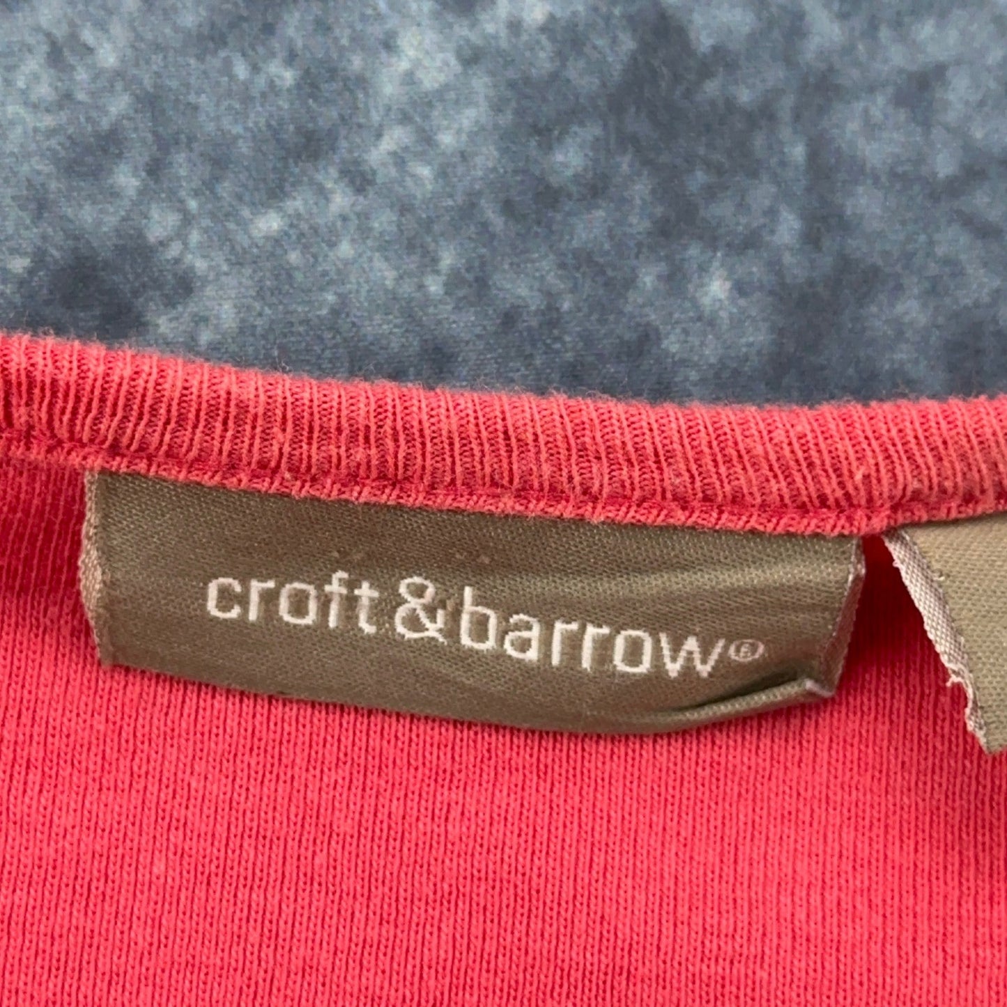 Croft & Barrow Womens 2X Coral Pink Faux Layered Lace V-Neck Long Sleeve Top by Croft & Barrow