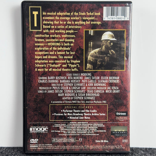 Studs Terkel Working A Musical DVD Broadway Theatre Archive Rita Moreno by Buysaavy
