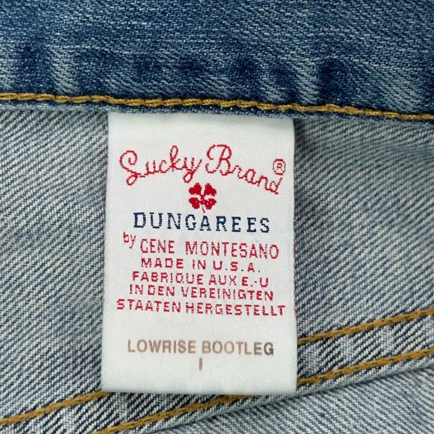 Lucky Brand Dungarees Mens 34 Lowrise Bootleg Jeans Light Wash Made in USA by Lucky Brand