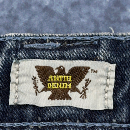 Antik Denim Mens Straight Leg Jeans Blue Medium Wash Button Fly Distressed 34x32 by Antik Denim