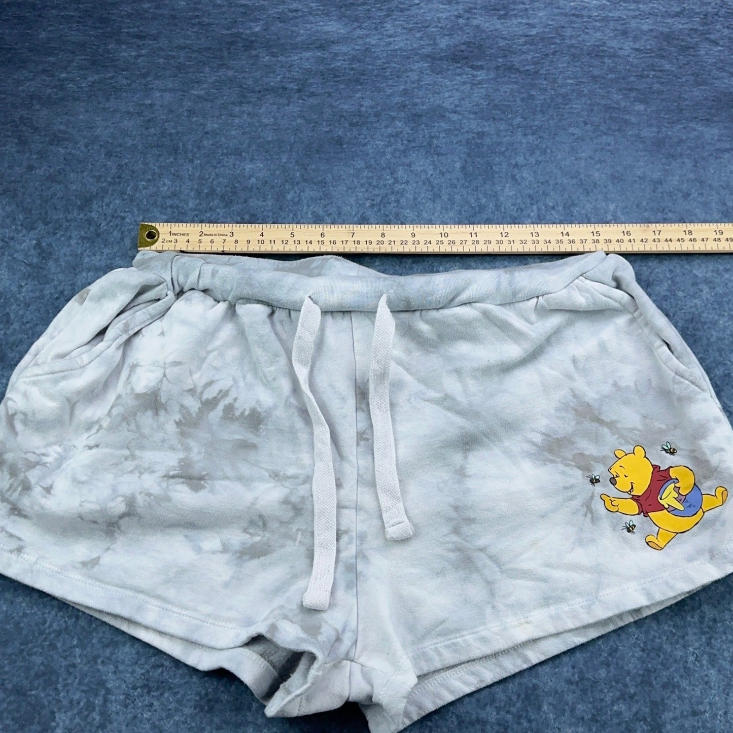 Disney Winnie the Pooh Tie Dye Loungewear Shorts Grey White XL RN71868 by Disney
