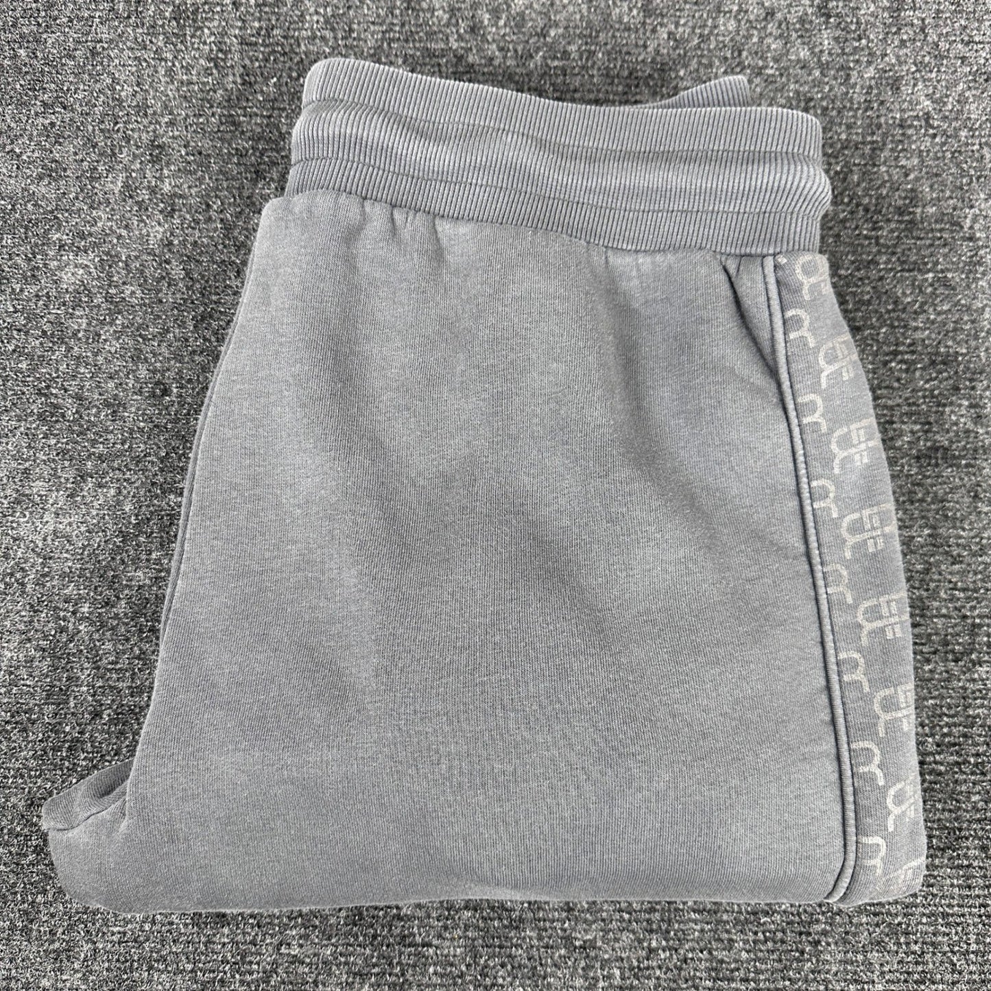 River Island Mens Logo Tape Joggers Charcoal Grey Fleece Sweatpants Large L by River Island