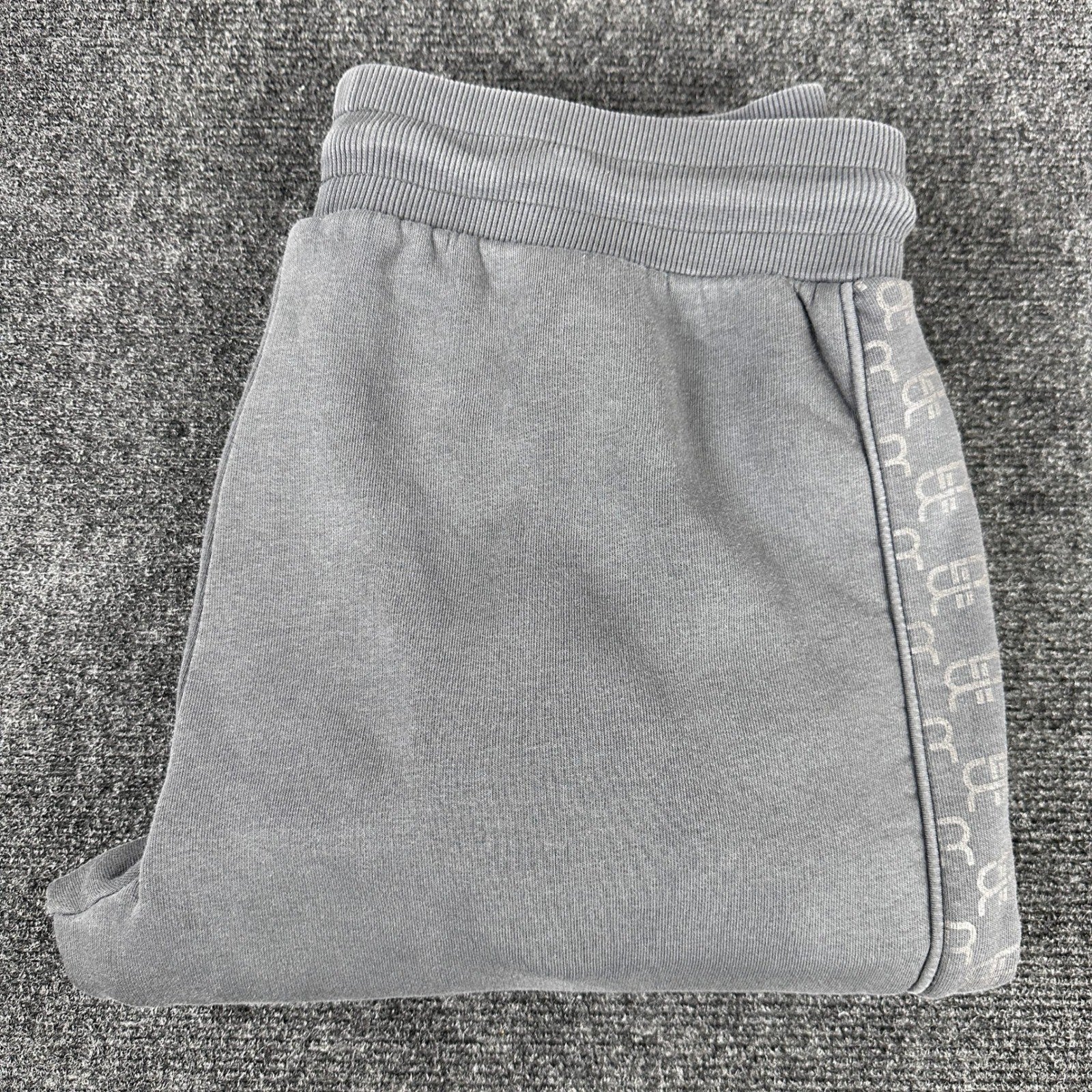 River Island Mens Logo Tape Joggers Charcoal Grey Fleece Sweatpants Large L by River Island