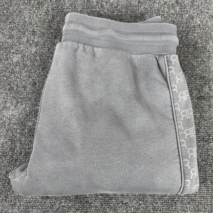 River Island Mens Logo Tape Joggers Charcoal Grey Fleece Sweatpants Large L by River Island