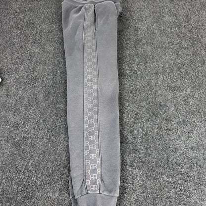 River Island Mens Logo Tape Joggers Charcoal Grey Fleece Sweatpants Large L by River Island