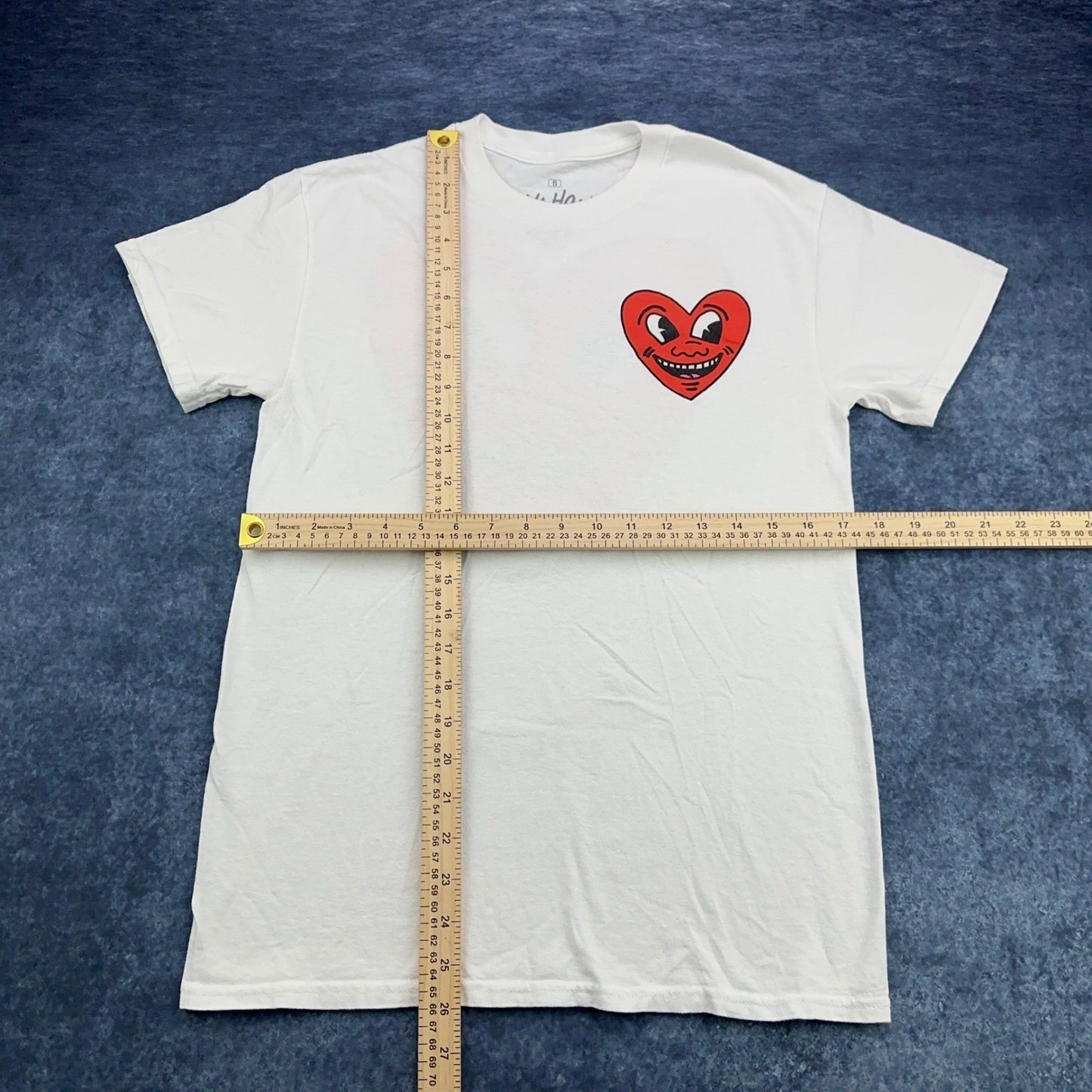 Keith Haring Graphic Tee - Smiling Heart White by Keith Haring