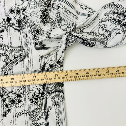 Michael Brandon Mens XL Paisley Striped Graphic Button Down Shirt Black White by Michael Brandon