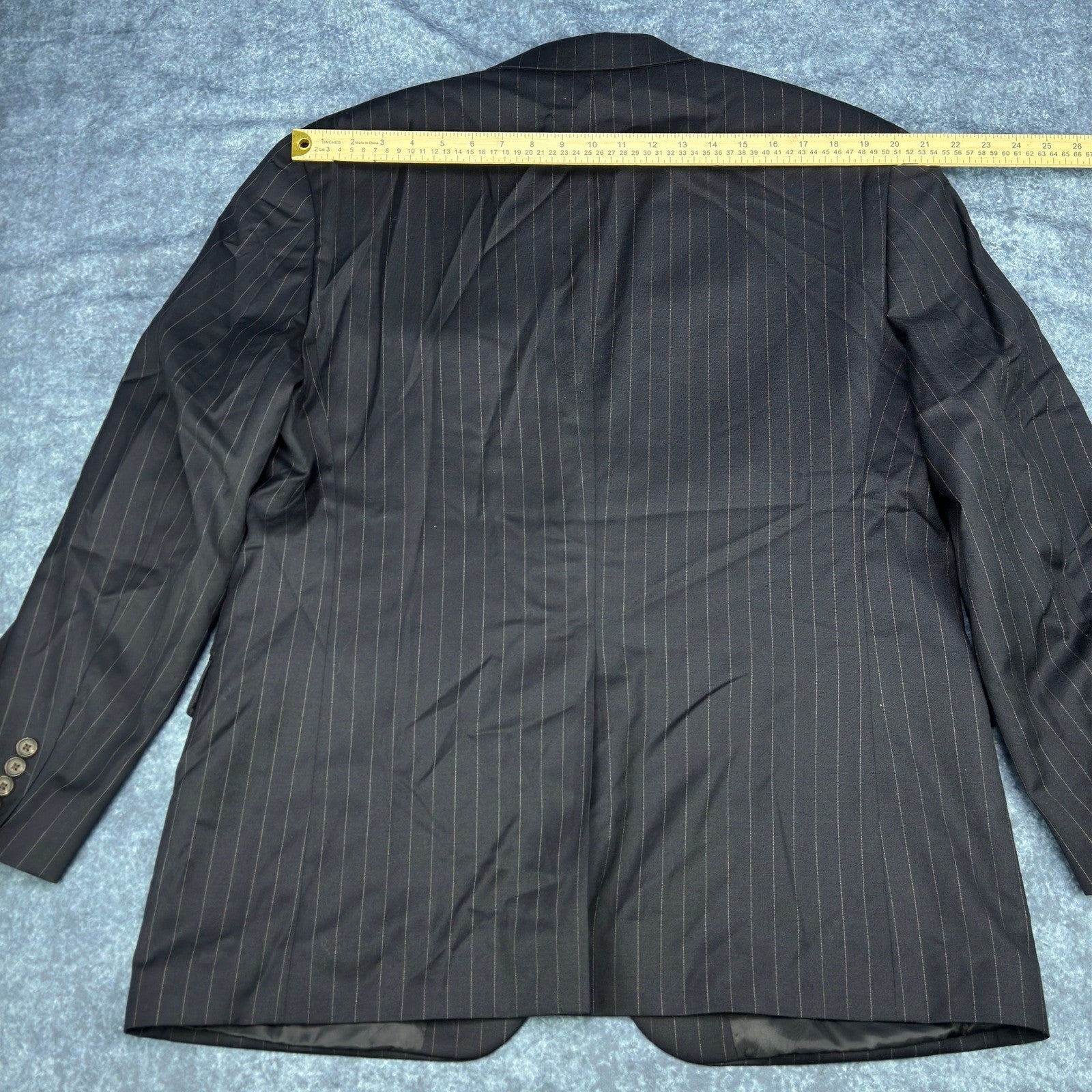 Lauren Ralph Lauren Mens 44R Black Pinstripe 100% Wool 2-Piece Suit Pleated by Lauren Ralph Lauren