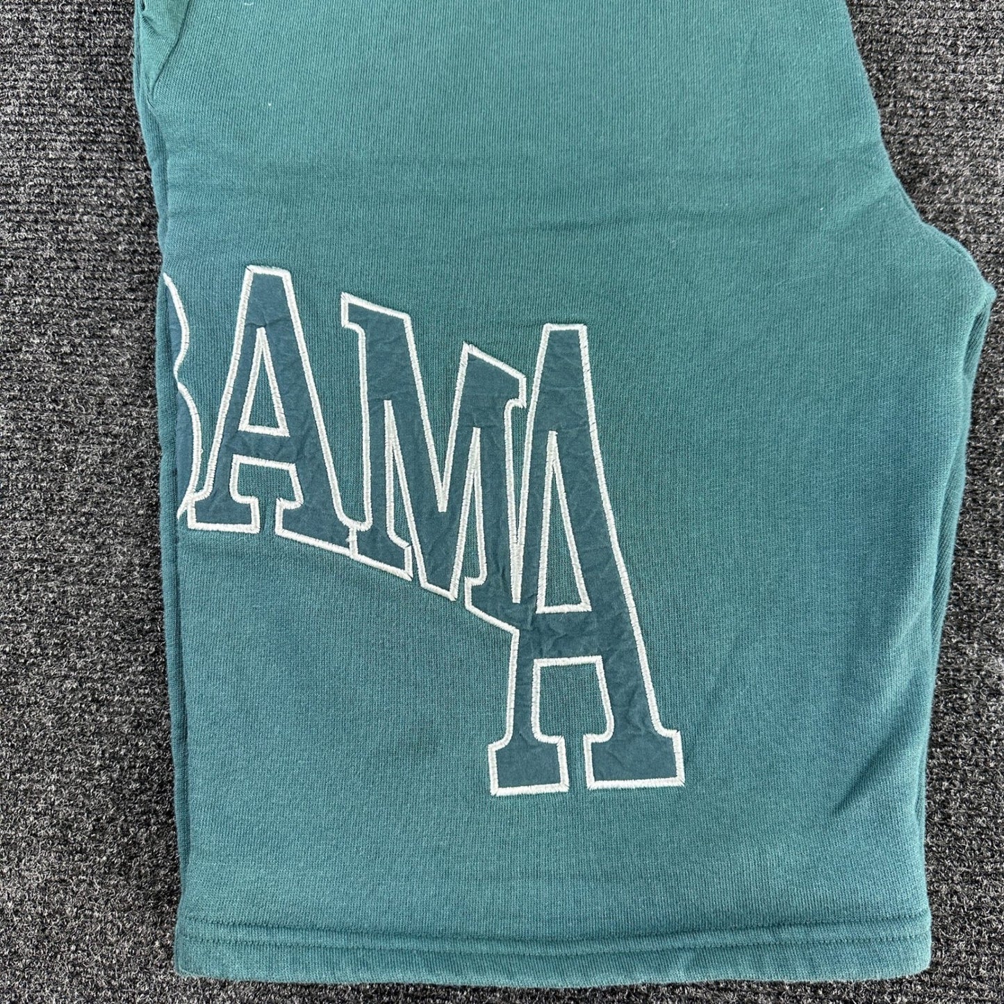Topman Mens Alabama Graphic Sweat Shorts Teal Green Size Large Drawstring Cotton by Topman