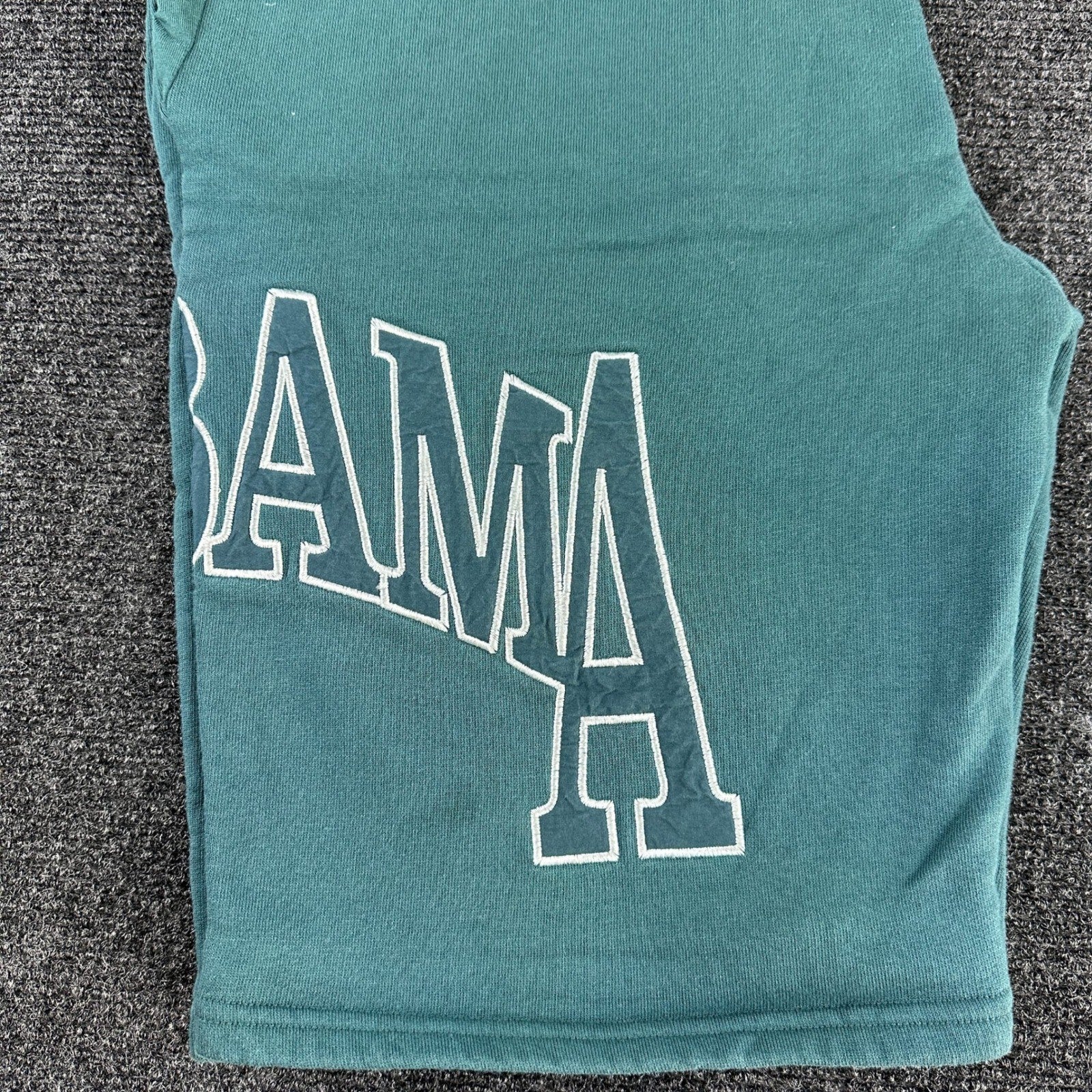 Topman Mens Alabama Graphic Sweat Shorts Teal Green Size Large Drawstring Cotton by Topman