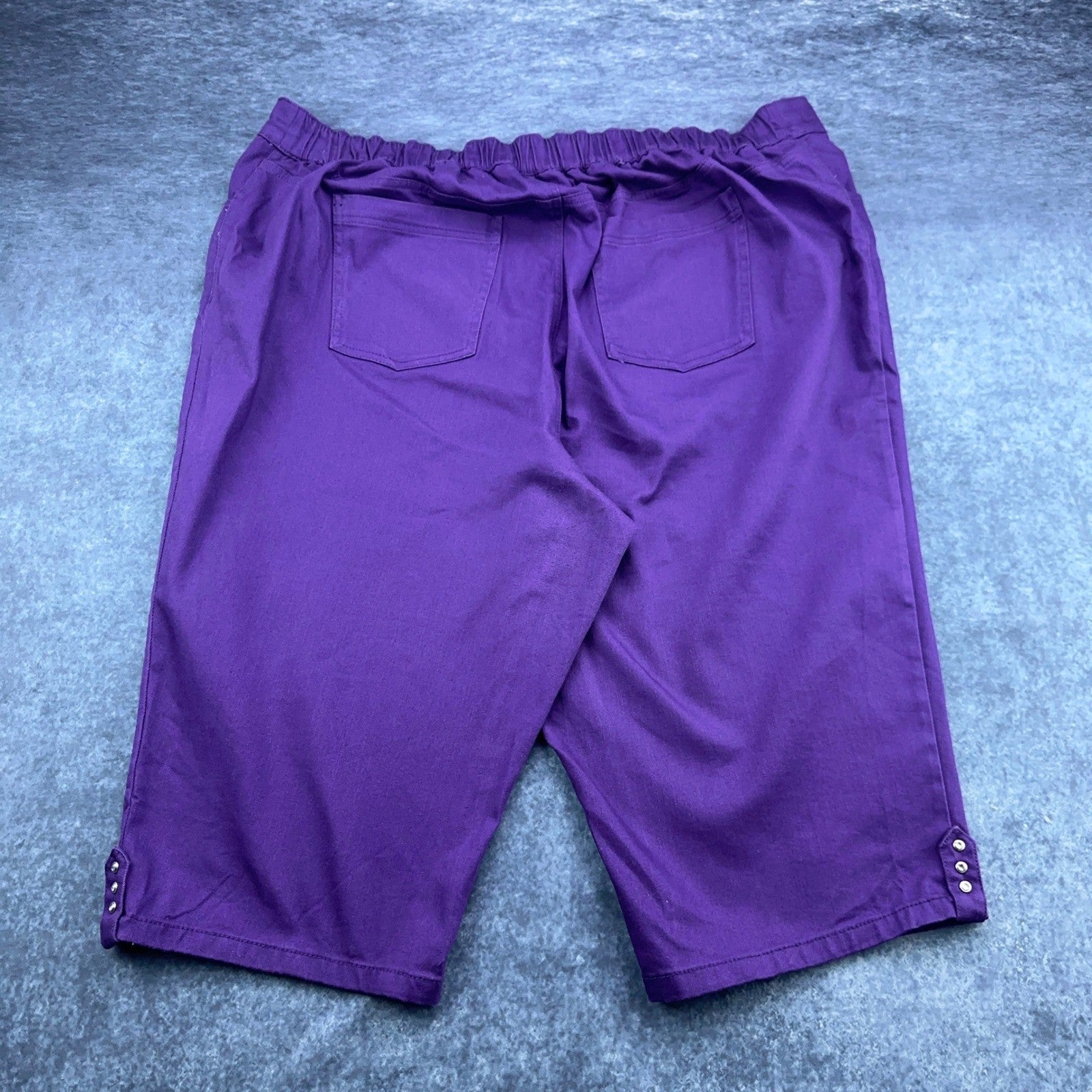 Catherines Timeless Fit Purple Capri Pants Plus Size 2X 22/24W Stretch Cotton by Catherines