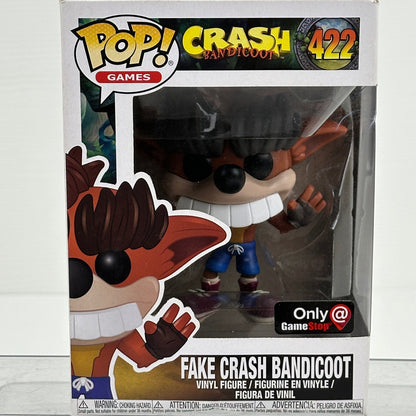 Funko Pop Games Fake Crash Bandicoot 422 GameStop Exclusive Vinyl Figure by Funko
