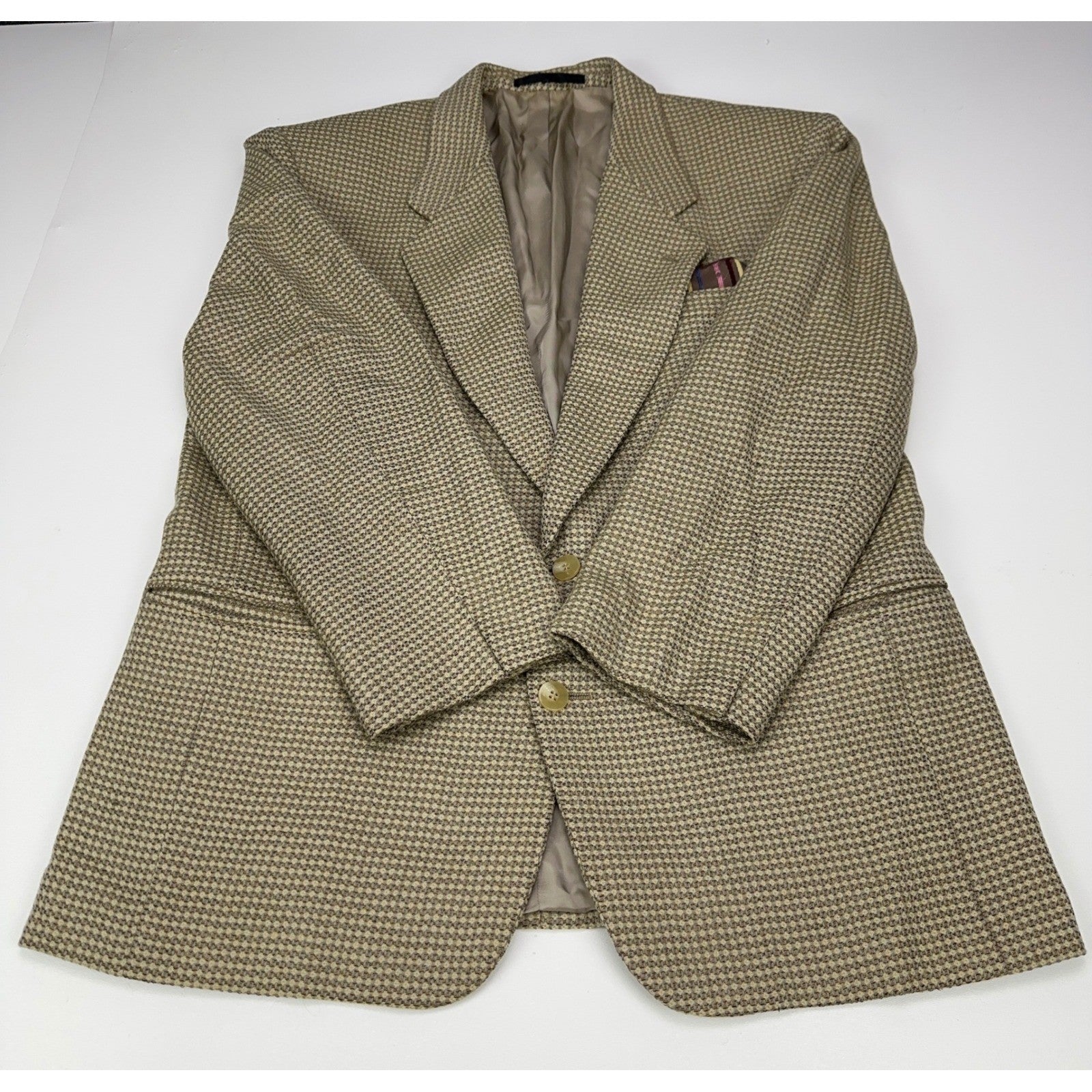 Manci by Mancillas Mens Vintage Micro Check Blazer Sport Coat Brown Tan 42R by Manci by Mancillas