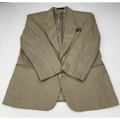 Manci by Mancillas Mens Vintage Micro Check Blazer Sport Coat Brown Tan 42R by Manci by Mancillas