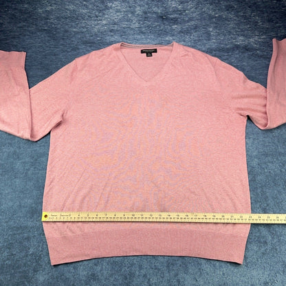 Banana Republic Mens XL Salmon Pink Silk Cotton Cashmere V-Neck Sweater by Banana Republic