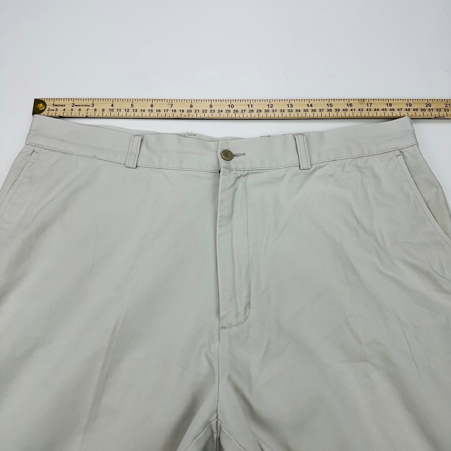 Natural Issue Mens Chino Pants 36x30 Stone Beige 100% Cotton Straight Leg Flat by Natural Issue