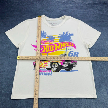 Love Tribe Hot Wheels Original Sunset Graphic T-Shirt Cream Large Retro 68 Car by Love Tribe