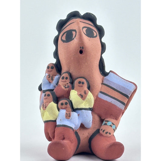 Vintage Native Storyteller Figurine Pottery Folk Art Clay Sculpture Decor by Buysaavy