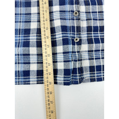 At Last & Co Blue White Plaid Cotton Button Down Shirt Mens 18/20 Flannel L/S by At Last & Co.