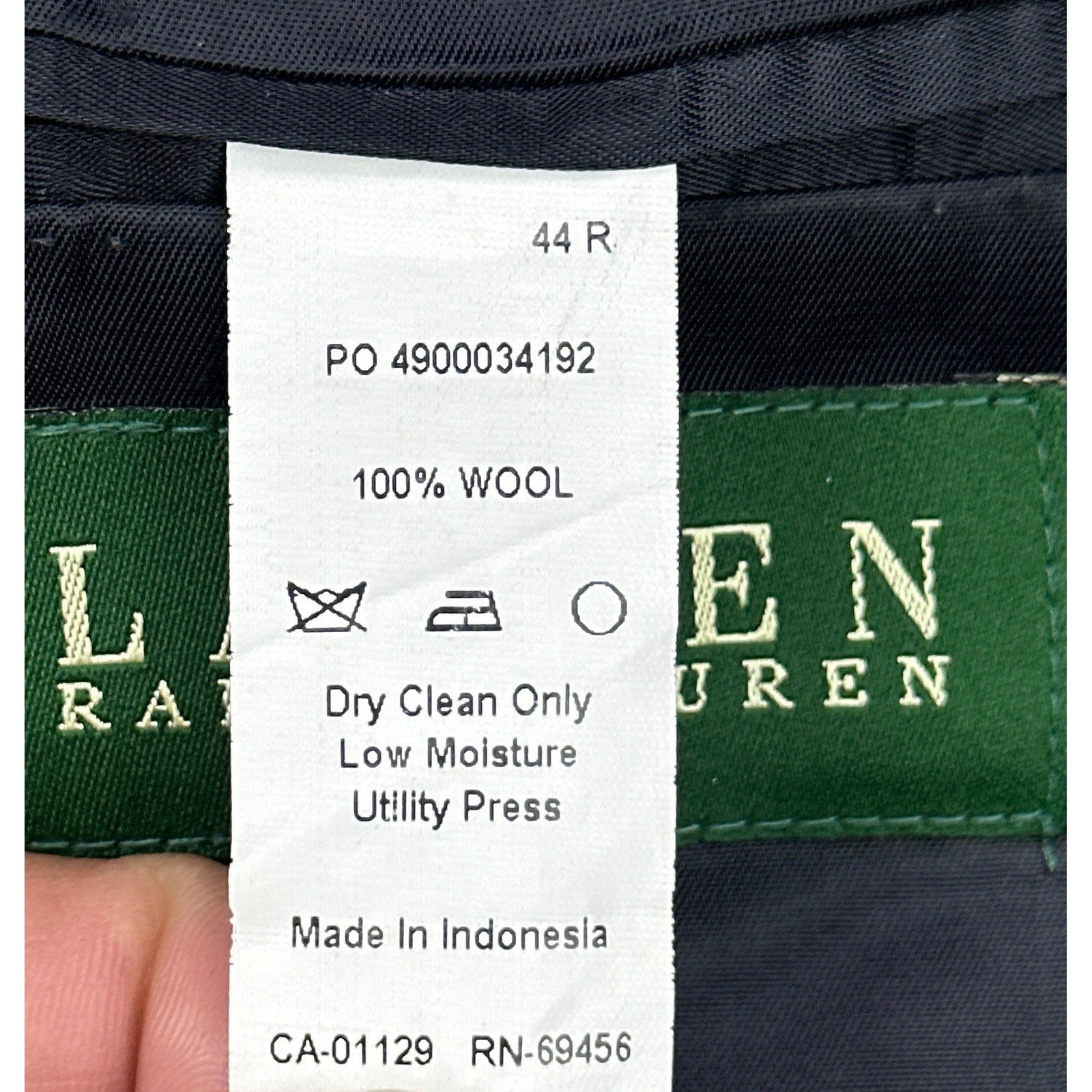 Lauren Ralph Lauren Mens 44R Black Pinstripe 100% Wool 2-Piece Suit Pleated by Lauren Ralph Lauren