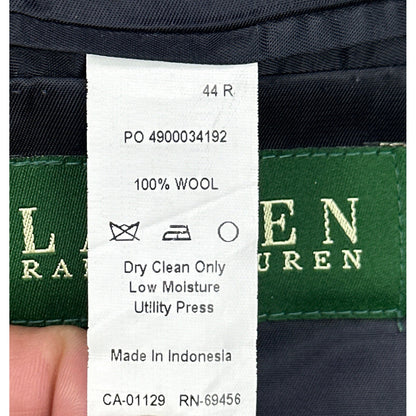 Lauren Ralph Lauren Mens 44R Black Pinstripe 100% Wool 2-Piece Suit Pleated by Lauren Ralph Lauren