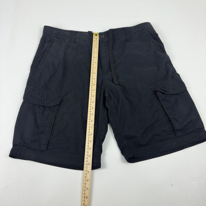 Faded Glory Mens Cargo Shorts Black Size 38 Cotton Drawstring Utility Pockets by Faded Glory