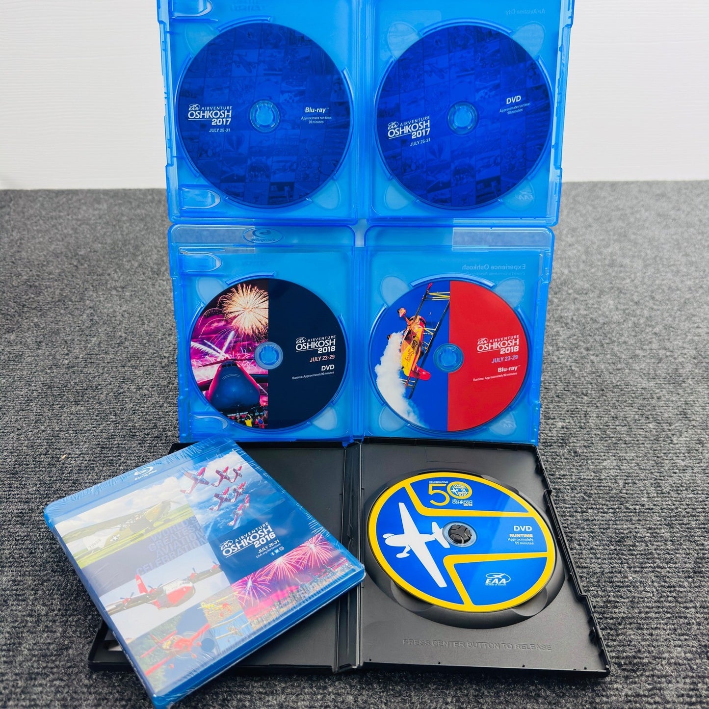 EAA AirVenture Oshkosh Blu-ray DVD Lot 2016 2017 2018 2019 Aviation Celebration by Buysaavy