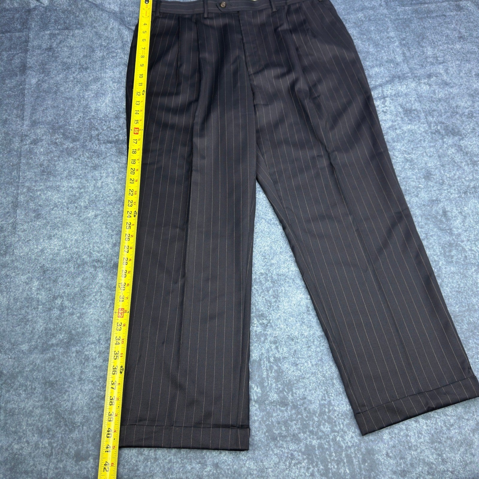 Lauren Ralph Lauren Mens 44R Black Pinstripe 100% Wool 2-Piece Suit Pleated by Lauren Ralph Lauren